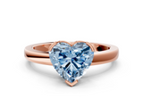 Rose gold Fancy Blue Heart  Cut Solitaire Ring with Four-Prong Setting and Classic Band_62