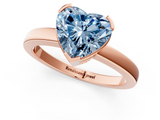 Rose gold Fancy Blue Heart  Cut Solitaire Ring with Four-Prong Setting and Classic Band_63