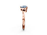 Rose gold Fancy Blue Heart  Cut Solitaire Ring with Four-Prong Setting and Classic Band_64