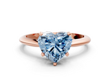 Rose gold Fancy Blue Heart  Cut Solitaire Ring with Four-Prong Setting on a Classic Band_26