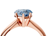Rose gold Fancy Blue Heart  Cut Solitaire Ring with Four-Prong Setting on a Classic Band_30