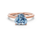 Rose gold Fancy Blue Heart  Cut Solitaire Ring with Thin Band and Four-Prong Setting_16
