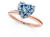 Rose gold Fancy Blue Heart  Cut Solitaire Ring with Thin Band and Four-Prong Setting_17