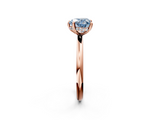 Rose gold Fancy Blue Heart  Cut Solitaire Ring with Thin Band and Four-Prong Setting_18