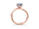 Rose gold Fancy Blue Heart  Cut Solitaire Ring with Thin Band and Four-Prong Setting_19