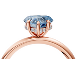Rose gold Fancy Blue Heart  Cut Solitaire Ring with Thin Band and Four-Prong Setting_20
