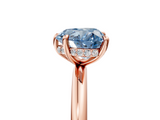 Rose gold Fancy Blue Heart  Cut Solitaire Ring with Thin Band and Four-Prong Setting_21
