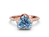 Rose gold Fancy Blue Heart Cut Solitaire Split Shank Pave Diamond Engagement Ring with Four-Prong Setting_24