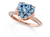 Rose gold Fancy Blue Heart Cut Solitaire Split Shank Pave Diamond Engagement Ring with Four-Prong Setting_25