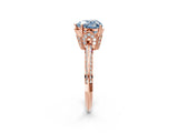 Rose gold Fancy Blue Heart Cut Solitaire Split Shank Pave Diamond Engagement Ring with Four-Prong Setting_26