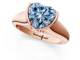 Rose gold Fancy Blue Heart Cut Solitaire Tension Set Diamond Ring with Split Shank Band_1