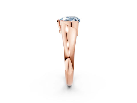 Rose gold Fancy Blue Heart Cut Solitaire Tension Set Diamond Ring with Split Shank Band_2