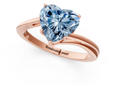 Rose gold Fancy Blue Heart  Cut Solitaire Twist Band Ring with Four-Prong Setting_38