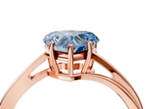 Rose gold Fancy Blue Heart  Cut Solitaire Twist Band Ring with Four-Prong Setting_41