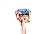 Rose gold Fancy Blue Heart  Cut Solitaire Twist Band Ring with Four-Prong Setting_42