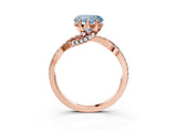 Rose gold Fancy Blue Heart Cut Solitaire Twist Pave Diamond Engagement Ring with Prong Setting_27