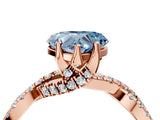 Rose gold Fancy Blue Heart Cut Solitaire Twist Pave Diamond Engagement Ring with Prong Setting_28
