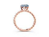 Rose gold Fancy Blue Heart  Cut Solitaire Twisted Band with Four-Prong Setting_93
