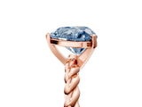 Rose gold Fancy Blue Heart  Cut Solitaire Twisted Band with Four-Prong Setting_95