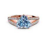 Rose gold Fancy Blue Heart  Cut Split Shank Pave Diamond Engagement Ring with Four-Prong Setting_24