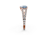 Rose gold Fancy Blue Heart  Cut Split Shank Pave Diamond Engagement Ring with Four-Prong Setting_26