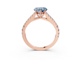 Rose gold Fancy Blue Heart  Cut Split Shank Pave Diamond Engagement Ring with Four-Prong Setting_27