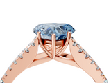 Rose gold Fancy Blue Heart  Cut Split Shank Pave Diamond Engagement Ring with Four-Prong Setting_28