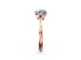Rose gold Fancy Blue Heart  Cut Three-Stone Solitaire Ring with Round Accent Diamonds and Four-Prong Setting_21