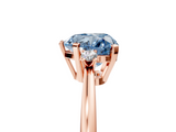 Rose gold Fancy Blue Heart  Cut Three-Stone Solitaire Ring with Round Accent Diamonds and Four-Prong Setting_24