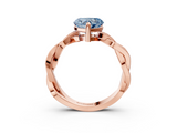 Rose gold Fancy Blue Heart  Cut Twisted Pavé Band Solitaire Ring with Four-Prong Setting_58