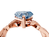 Rose gold Fancy Blue Heart  Cut Twisted Pavé Band Solitaire Ring with Four-Prong Setting_59