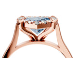 Rose gold Fancy Blue Heart  Diamond Cluster Halo Solitaire with Four-Prong Setting_97