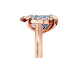 Rose gold Fancy Blue Heart  Diamond Cluster Halo Solitaire with Four-Prong Setting_98
