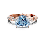 Rose gold Fancy Blue Heart  Diamond Cluster Prong-Set Solitaire Ring_24