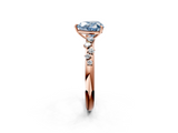 Rose gold Fancy Blue Heart  Diamond Cluster Prong-Set Solitaire Ring_26
