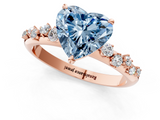 Rose gold Fancy Blue Heart  Diamond Cluster Prong-Set Solitaire Ring_27