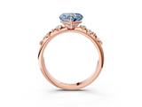 Rose gold Fancy Blue Heart  Diamond Cluster Prong-Set Solitaire Ring_28
