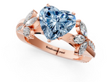 Rose gold Fancy Blue Heart  Diamond Floral Vine Solitaire Engagement Ring_4