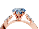 Rose gold Fancy Blue Heart  Diamond Floral Vine Solitaire Engagement Ring_7