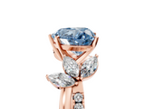 Rose gold Fancy Blue Heart  Diamond Floral Vine Solitaire Engagement Ring_8