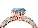 Rose gold Fancy Blue Heart  Diamond Pavé Band Solitaire Ring with Four-Prong Setting_52