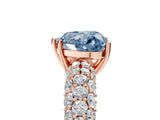 Rose gold Fancy Blue Heart  Diamond Pavé Band Solitaire Ring with Four-Prong Setting_53