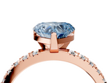 Rose gold Fancy Blue Heart  Diamond Pavé Band Solitaire with Four-Prong Setting_189