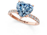 Rose gold Fancy Blue Heart  Diamond Pavé Band with Six-Prong Setting_28