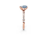 Rose gold Fancy Blue Heart  Diamond Pavé Band with Six-Prong Setting_29