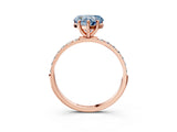 Rose gold Fancy Blue Heart  Diamond Pavé Band with Six-Prong Setting_30