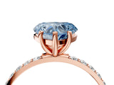 Rose gold Fancy Blue Heart  Diamond Pavé Band with Six-Prong Setting_31