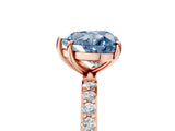 Rose gold Fancy Blue Heart  Diamond Pavé Band with Six-Prong Setting_32