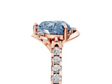 Rose gold Fancy Blue Heart  Diamond Pave Band with Floral Prong Setting_32