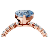 Rose gold Fancy Blue Heart  Diamond Prong Set Engagement Ring with Pave Band_215